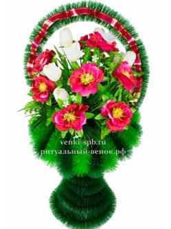 Ритуальная корзина из искусственных цветов "Ваза Большая Весна"