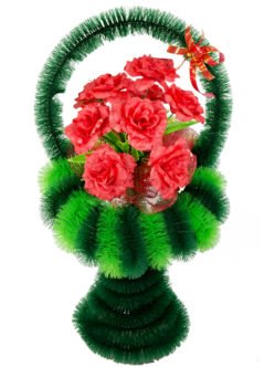 Ритуальная корзина из искусственных цветов "Ваза Большая 2"