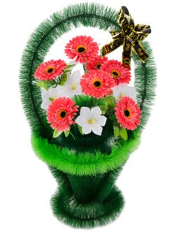 Ритуальная корзина из искусственных цветов